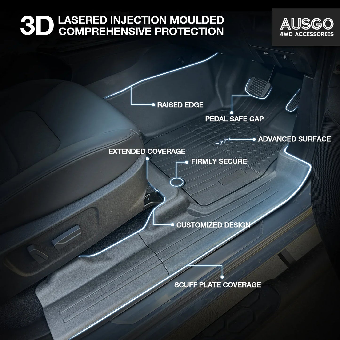 4WD FLOOR MATS (INJECTION) - ISUZU D-MAX 2020 -