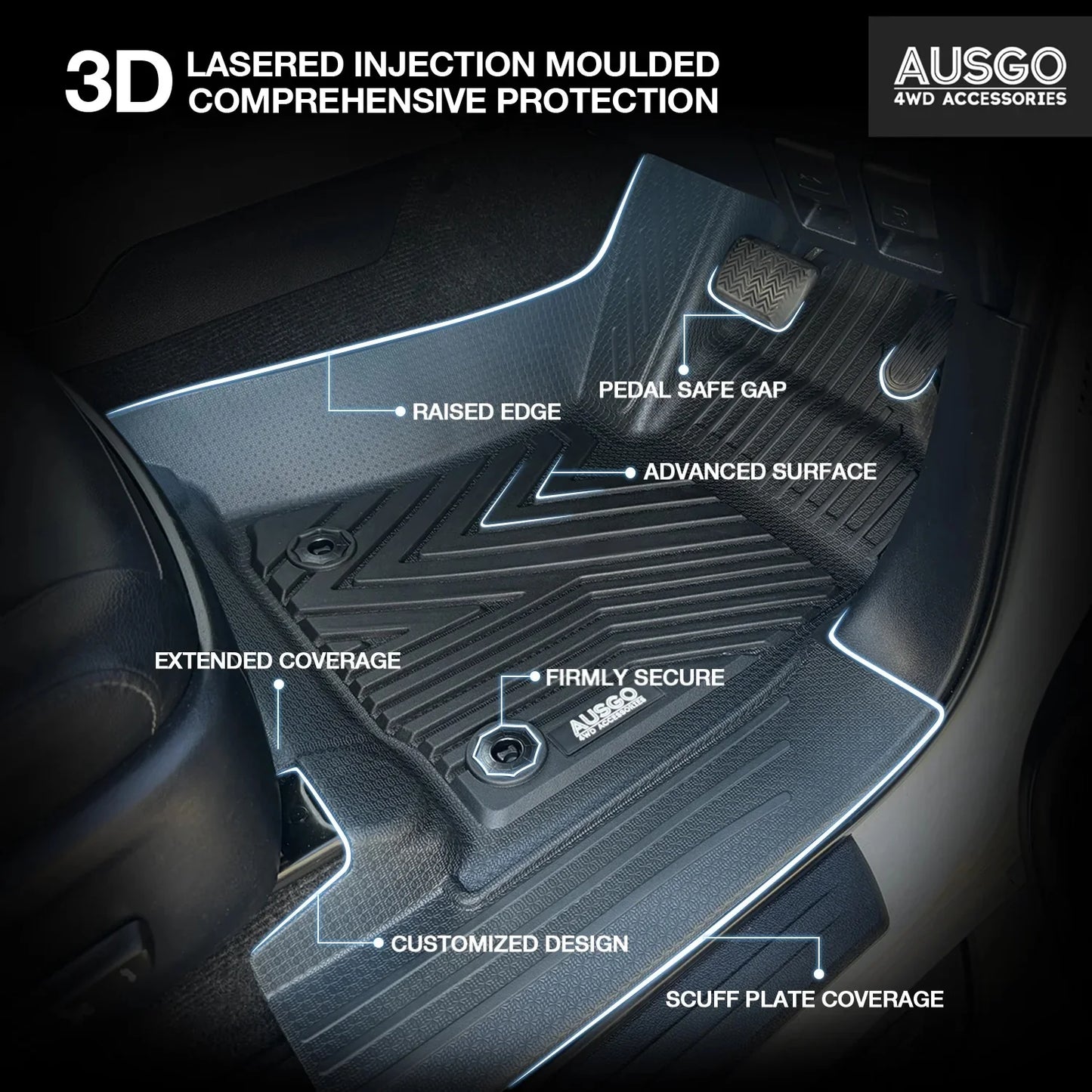 4WD FLOOR MATS (INJECTION) TOYOTA HILUX 2015 -
