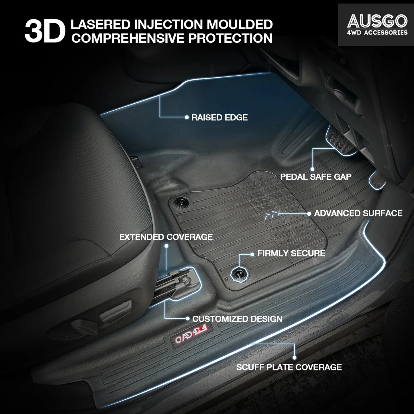 4WD FLOOR MATS (INJECTION) TOYOTA LANDCRUISER PRADO 250 SERIES